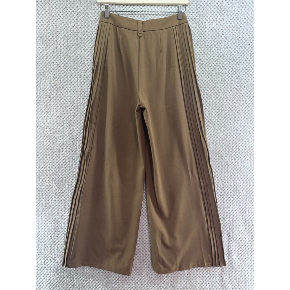 Commense Pants Womens S Brown High Rise Wide Leg Palazzo Pleaded Side Career New - Picture 6 of 15